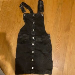 Black denim overall skirt!